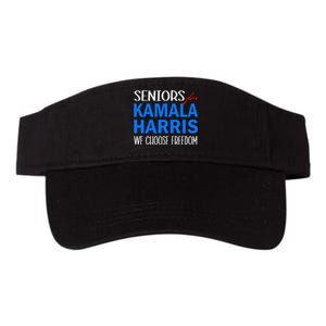 Seniors For Kamala Harris 2024 We Choose Freedom Valucap Bio-Washed Visor