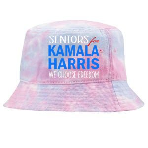 Seniors For Kamala Harris 2024 We Choose Freedom Tie-Dyed Bucket Hat