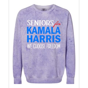 Seniors For Kamala Harris 2024 We Choose Freedom 2024 Kamala Harris For Presiden Colorblast Crewneck Sweatshirt