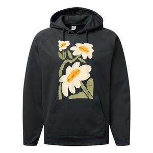 Subtle Flower Kamala Harris Boho Floral Performance Fleece Hoodie