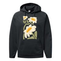 Subtle Flower Kamala Harris Boho Floral Performance Fleece Hoodie