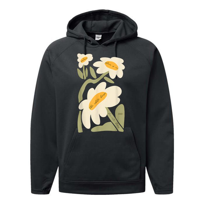 Subtle Flower Kamala Harris Boho Floral Performance Fleece Hoodie