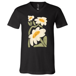 Subtle Flower Kamala Harris Boho Floral V-Neck T-Shirt