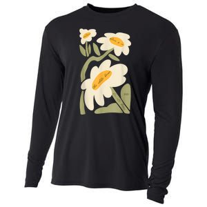 Subtle Flower Kamala Harris Boho Floral Cooling Performance Long Sleeve Crew