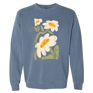 Subtle Flower Kamala Harris Boho Floral Garment-Dyed Sweatshirt