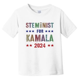 Steminist For Kamala Harris Walz Science Math Stem Teacher Toddler T-Shirt