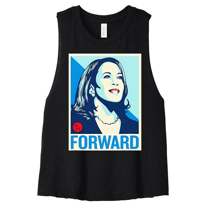 Shepard Fairey Kamala Harris Forward Women's Racerback Cropped Tank