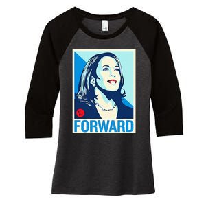 Shepard Fairey Kamala Harris Forward Women's Tri-Blend 3/4-Sleeve Raglan Shirt