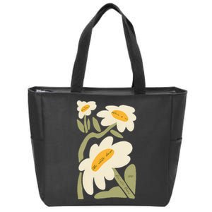 Subtle Flower Kamala Harris Boho Floral Zip Tote Bag