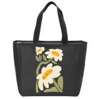 Subtle Flower Kamala Harris Boho Floral Zip Tote Bag