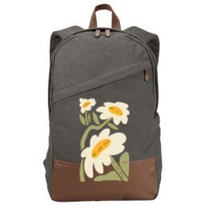 Subtle Flower Kamala Harris Boho Floral Cotton Canvas Backpack