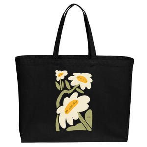 Subtle Flower Kamala Harris Boho Floral Cotton Canvas Jumbo Tote