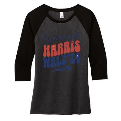 Servers For Kamala Harris Women's Tri-Blend 3/4-Sleeve Raglan Shirt