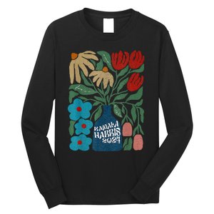 Subtle Flower Kamala Harris Boho Floral Long Sleeve Shirt