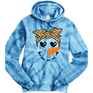 Snowman Face Leopard Headband Christmas Xmas Party Tie Dye Hoodie