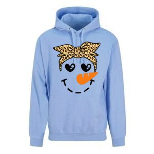 Snowman Face Leopard Headband Christmas Xmas Party Unisex Surf Hoodie