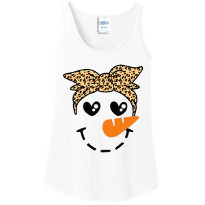 Snowman Face Leopard Headband Christmas Xmas Party Ladies Essential Tank