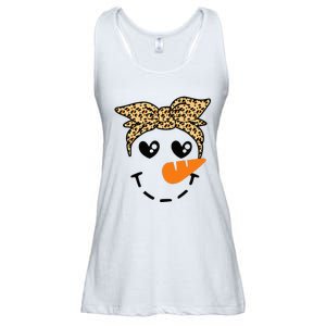 Snowman Face Leopard Headband Christmas Xmas Party Ladies Essential Flowy Tank