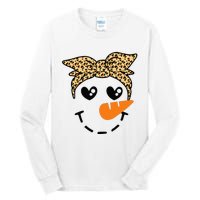 Snowman Face Leopard Headband Christmas Xmas Party Tall Long Sleeve T-Shirt