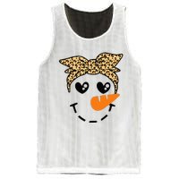 Snowman Face Leopard Headband Christmas Xmas Party Mesh Reversible Basketball Jersey Tank