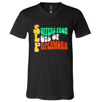 Suffers From Lots Of Paperwork Funny Slp V-Neck T-Shirt