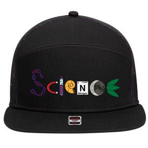 Science Funny Logo 7 Panel Mesh Trucker Snapback Hat