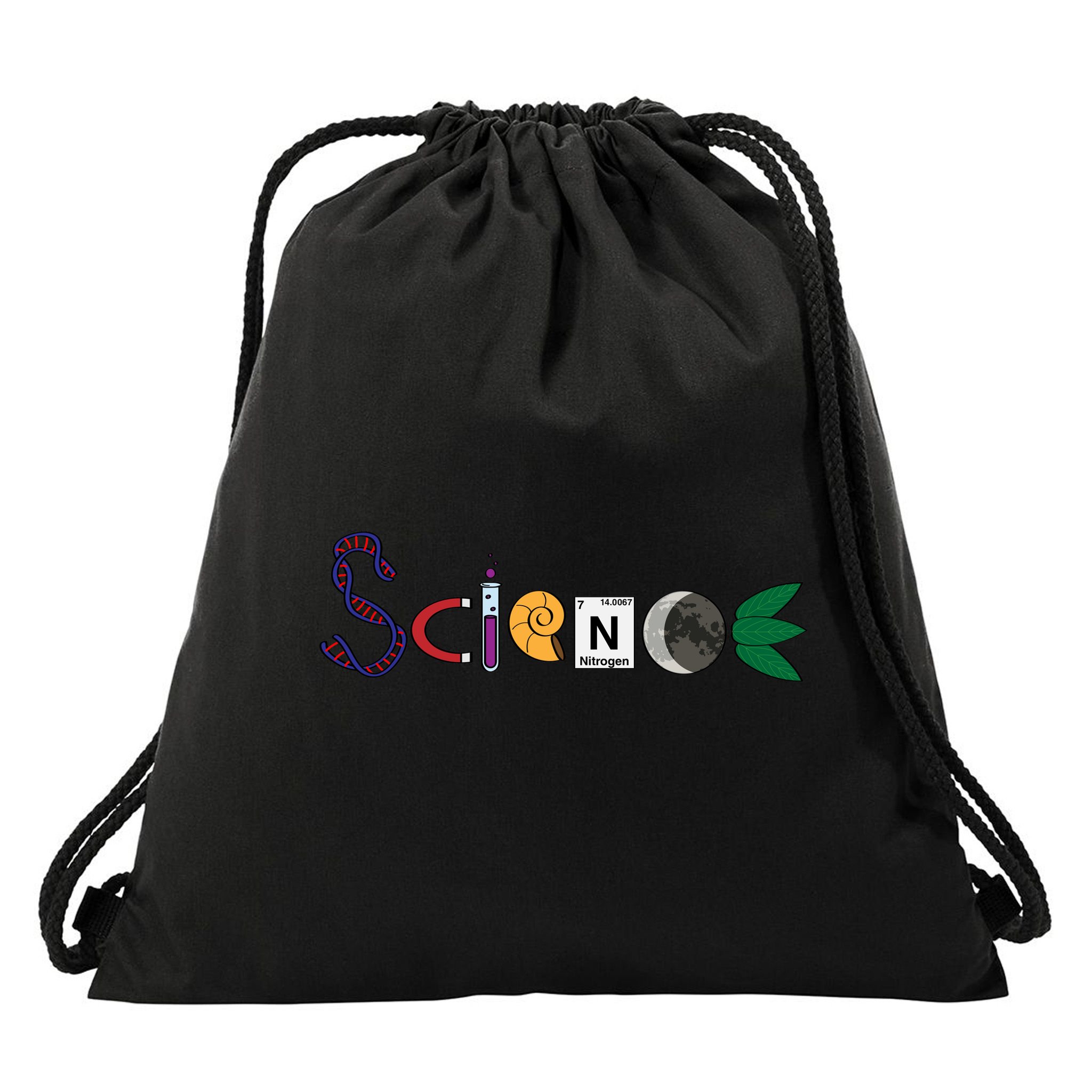 Science Funny Logo Drawstring Bag