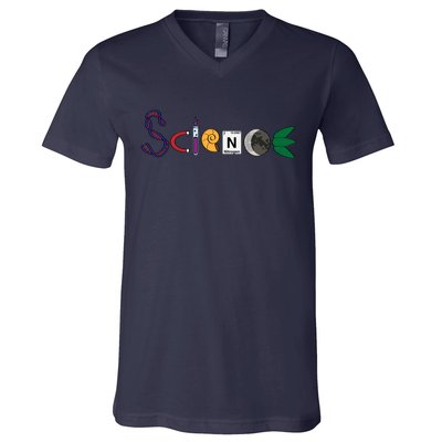 Science Funny Logo V-Neck T-Shirt