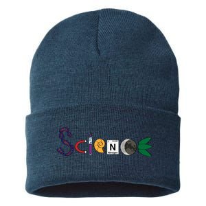 Science Funny Logo Sustainable Knit Beanie