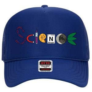 Science Funny Logo High Crown Mesh Back Trucker Hat