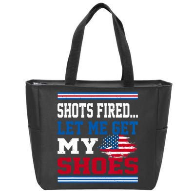 Shots Fired Let Me Get My Shoes Zip Tote Bag