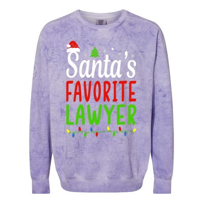 Santas Favorite Lawyer Funny Christmas Santa Hat Light Colorblast Crewneck Sweatshirt