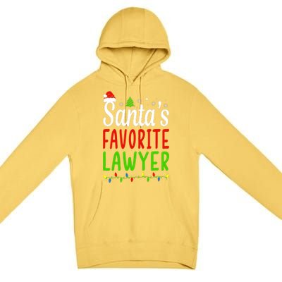 Santas Favorite Lawyer Funny Christmas Santa Hat Light Premium Pullover Hoodie