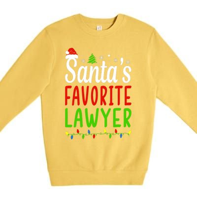 Santas Favorite Lawyer Funny Christmas Santa Hat Light Premium Crewneck Sweatshirt