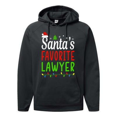 Santas Favorite Lawyer Funny Christmas Santa Hat Light Performance Fleece Hoodie