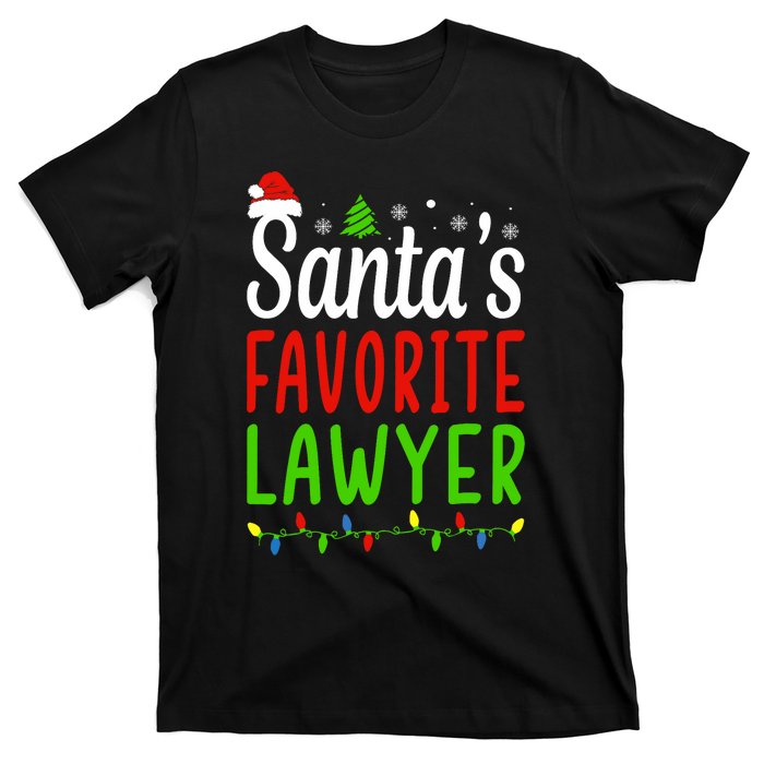 Santas Favorite Lawyer Funny Christmas Santa Hat Light T-Shirt