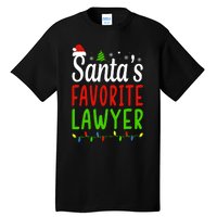 Santas Favorite Lawyer Funny Christmas Santa Hat Light Tall T-Shirt