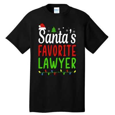 Santas Favorite Lawyer Funny Christmas Santa Hat Light Tall T-Shirt