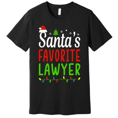 Santas Favorite Lawyer Funny Christmas Santa Hat Light Premium T-Shirt