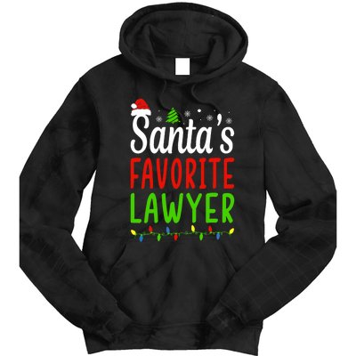 Santas Favorite Lawyer Funny Christmas Santa Hat Light Tie Dye Hoodie