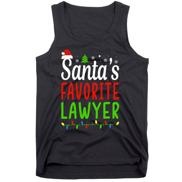 Santas Favorite Lawyer Funny Christmas Santa Hat Light Tank Top