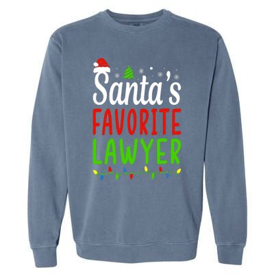 Santas Favorite Lawyer Funny Christmas Santa Hat Light Garment-Dyed Sweatshirt