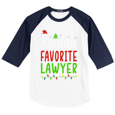 Santas Favorite Lawyer Funny Christmas Santa Hat Light Baseball Sleeve Shirt