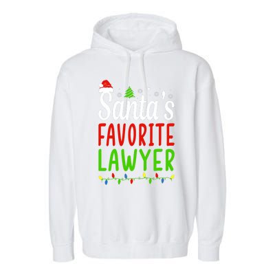 Santas Favorite Lawyer Funny Christmas Santa Hat Light Garment-Dyed Fleece Hoodie