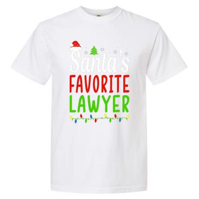 Santas Favorite Lawyer Funny Christmas Santa Hat Light Garment-Dyed Heavyweight T-Shirt