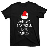 SantaS Favorite Line Dancer Funny Hat Christmas Dancing T-Shirt