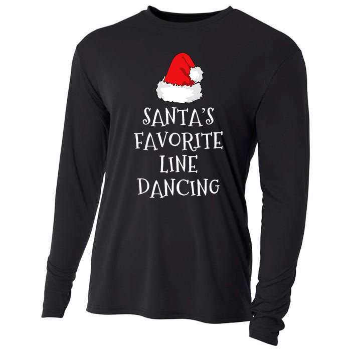 SantaS Favorite Line Dancer Funny Hat Christmas Dancing Cooling Performance Long Sleeve Crew