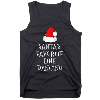 SantaS Favorite Line Dancer Funny Hat Christmas Dancing Tank Top