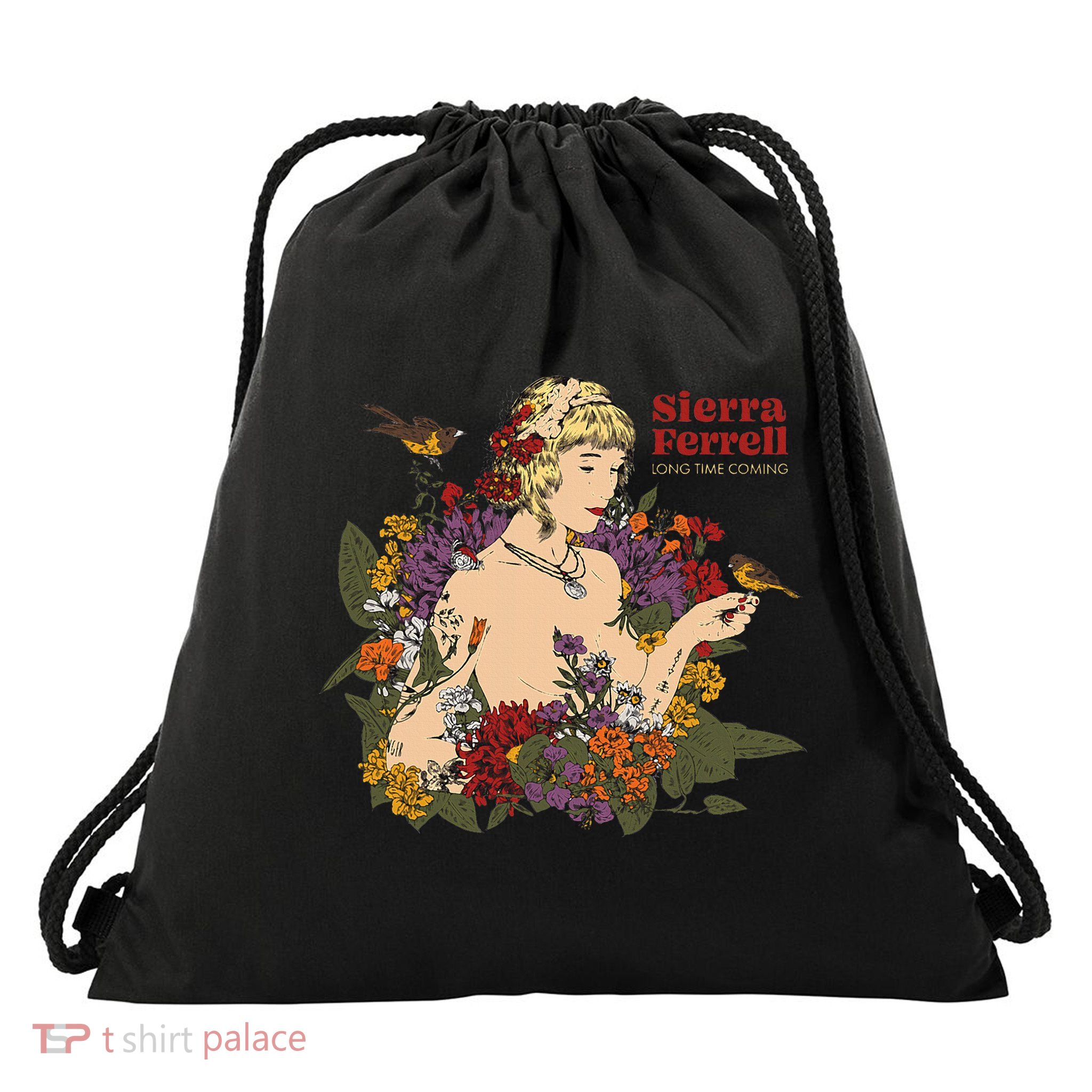 Sierra Ferrell Long Time Coming Illustration Drawstring Bag