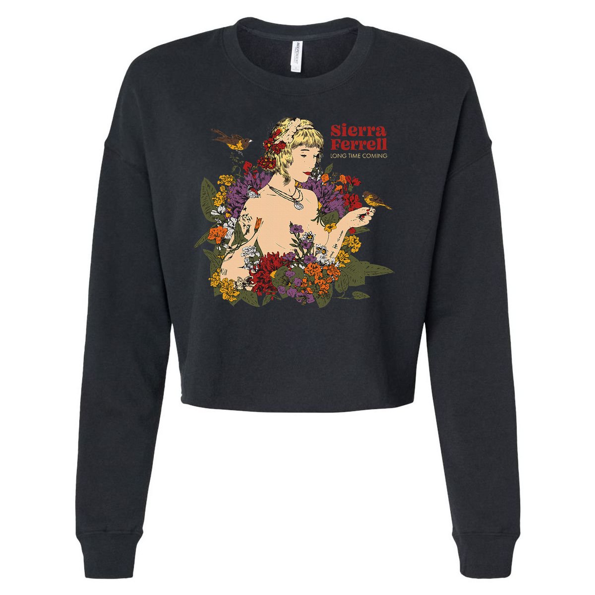 Sierra Ferrell Long Time Coming Illustration Cropped Pullover Crew